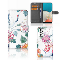 Samsung Galaxy A53 Telefoonhoesje met Pasjes Bird Flowers