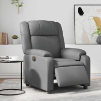 Fauteuil verstelbaar elektrisch kunstleer grijs
