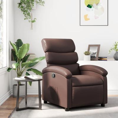 Fauteuil verstelbaar kunstleer bruin