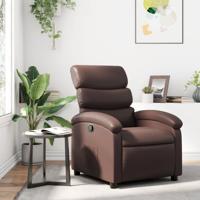 Fauteuil verstelbaar kunstleer bruin