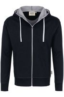 HAKRO Comfort Fit Hooded sweatshirt zwart/zilver, Tweekleurig - thumbnail