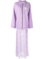 Natasha Zinko robe-hoodie Combo à logo imprimé - Violet