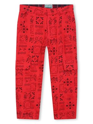 Kenzo Kids pantalon Festive à coupe droite - Rouge
