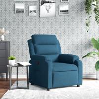 Fauteuil verstelbaar fluweel blauw