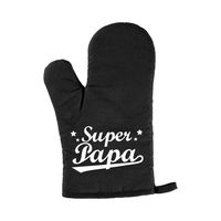 Super papa BBQ handschoen/ barbecue want zwart heren - Vaderdag cadeau   -