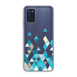 Gekleurde driehoekjes blauw: Samsung Galaxy A03s Transparant Hoesje