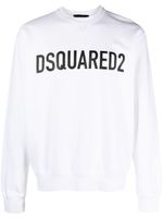 DSQUARED2 logo-print cotton sweatshirt - Blanc