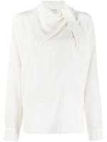 Filippa K blouse en soie à détail de foulard - Blanc