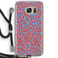 Leopard blue: Samsung Galaxy S7 Transparant Hoesje met koord