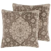 Beliani-MIMISAL -Sierkussen set van 2-Bruin-45 x 45 cm-Katoen