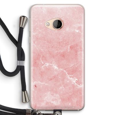 Roze marmer: HTC U Play Transparant Hoesje met koord