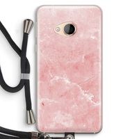 Roze marmer: HTC U Play Transparant Hoesje met koord