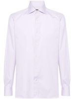 Zegna chemise en popeline à col pointu - Violet - thumbnail