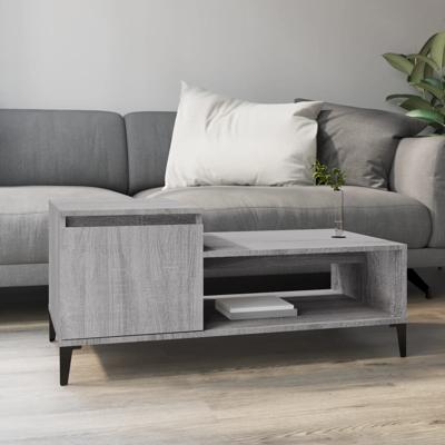 Salontafel 100x50x45 cm bewerkt hout grijs sonoma