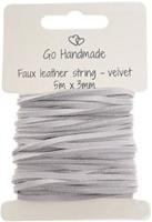 Go Handmade Velvet Koord 5m x 3mm 53 Light Grey