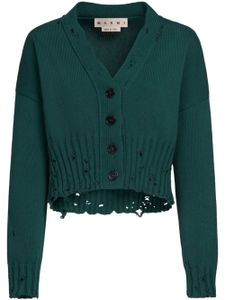 Marni cardigan crop à effet usé - Vert