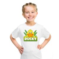 T-shirt wit voor kinderen met Ducky de eend XL (158-164)  -
