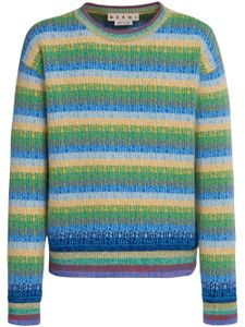 Marni pull en laine à logo intarsia - Bleu