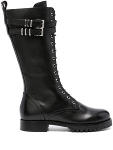 Patrizia Pepe bottes en cuir à lacets 30 mm - Noir