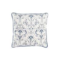 Kussen DKD Home Decor Blauw Wit Vierkant Blommor Neoklassiek 45 x 10 x 45 cm