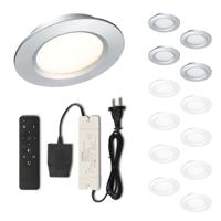 Set LED-inbouwspot met afstandsbediening Modena zilver 3W dimbaar 1-12 stuks