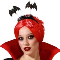 Halloween/horror verkleed diadeem/tiara - met vleermuizen - kunststof - dames/meisjes - thumbnail