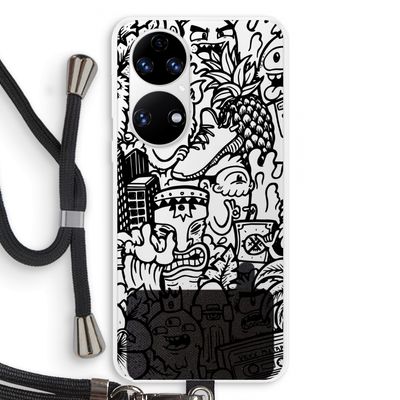 Vexx Black Mixtape: Huawei P50 Transparant Hoesje met koord