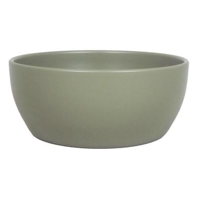 Bloempot schaal - dennen groen mat - H9,5 x D22,5 cm - keramiek - voor kamerplant