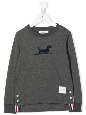 Thom Browne Kids t-shirt en coton à manches longues - Gris