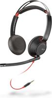 POLY Blackwire 5220 3.5mm Top Headset Bedraad Hoofdband Kantoor/callcenter Zwart