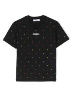 MSGM Kids t-shirt strassé à logo imprimé - Noir - thumbnail