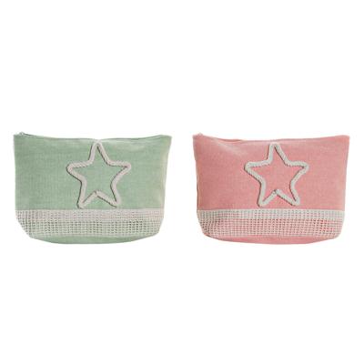 Toilettas DKD Home Decor Beige Koraal Munt Mediterrane (25 x 7 x 15 cm) (2 Stuks)