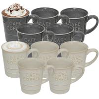 Secret de gourmet Koffiemokken - 10x stuks - 200 ml - kleuren gemixt