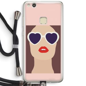 Red lips: Huawei Ascend P10 Lite Transparant Hoesje met koord