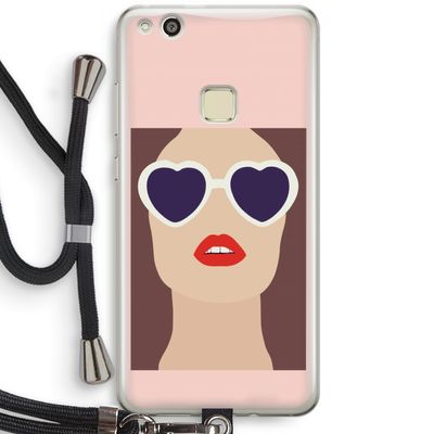 Red lips: Huawei Ascend P10 Lite Transparant Hoesje met koord