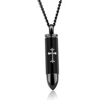 Mendes kettinghanger Edelstaal Black Bullet Cross