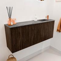 Toiletmeubel Mondiaz Joya Dlux | 100 cm | Meubelkleur Walnut | Faye wastafel Sombra Wasbak Rechts | 1 kraangat