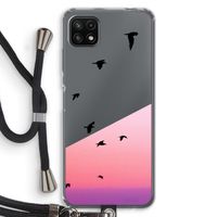 Fly away: Samsung Galaxy A22 5G Transparant Hoesje met koord