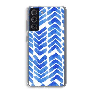 Blauwe pijlen: Samsung Galaxy S21 FE Transparant Hoesje