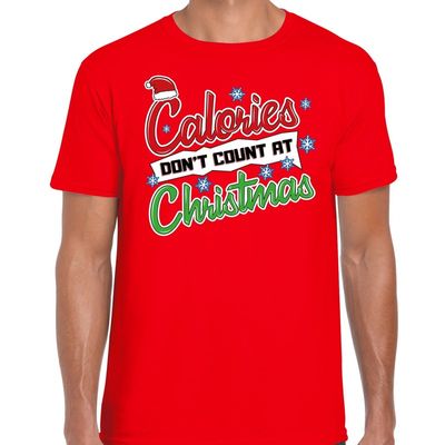 Fout Kerst shirt christmas calories rood voor heren Fout Kerst shirt christmas calories rood voor heren