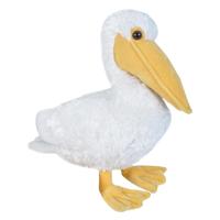 Wild Republic pelikaan knuffel - 30 cm - wit - pluche - vogels - knuffeldieren