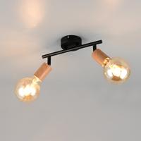 Trio PlafondlampLamego dubbel zwart met hout - R86682035