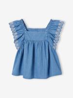 Denim blouse voor meisjes stone