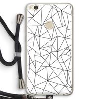 Geometrische lijnen zwart: Huawei Ascend P8 Lite (2017) Transparant Hoesje met koord