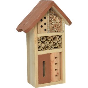 Insectenhotel bamboe hout - 9 x 16 x 26 cm - terra bruin