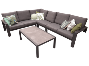 Loungeset met lage tafel 5 delig antraciet - Own