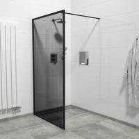 Marenza Bellini Inloopdouche - 90x200cm - veiligheidsglas - rookglas - frame rondom - anti kalk - mat zwart Mirrors-90B/NFF/S