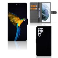 Samsung Galaxy S22 Ultra | Telefoonhoesje | Met pasjeshouder | Papegaai