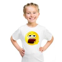 Emoticon t-shirt moe wit kinderen XL (158-164)  - - thumbnail