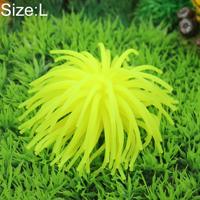 3 STKS aquarium artikelen decoratie TPR simulatie zee-egels bal koraal grootte: L diameter: 13cm (geel)